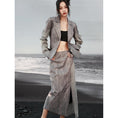 Load image into Gallery viewer, [Daiseiryusu Series] ★China style skirt★ Bottoms, slimming fashion, commuting, dating, photography, slit, gray
