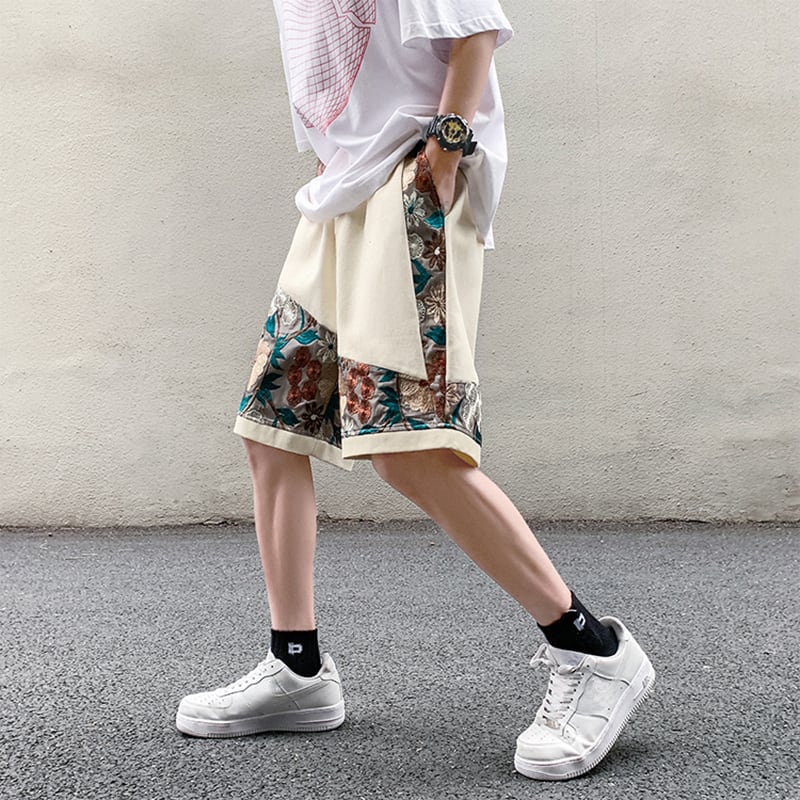 [V37 Series]★Shorts★ 2color Shorts Summer Clothes Embroidery Floral Pattern Unisex Large Size Casual