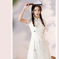 Load image into Gallery viewer, [YUEQIAO series]★Cheongsam dress★Short length Chinese style dress White White Cute Slimming look
