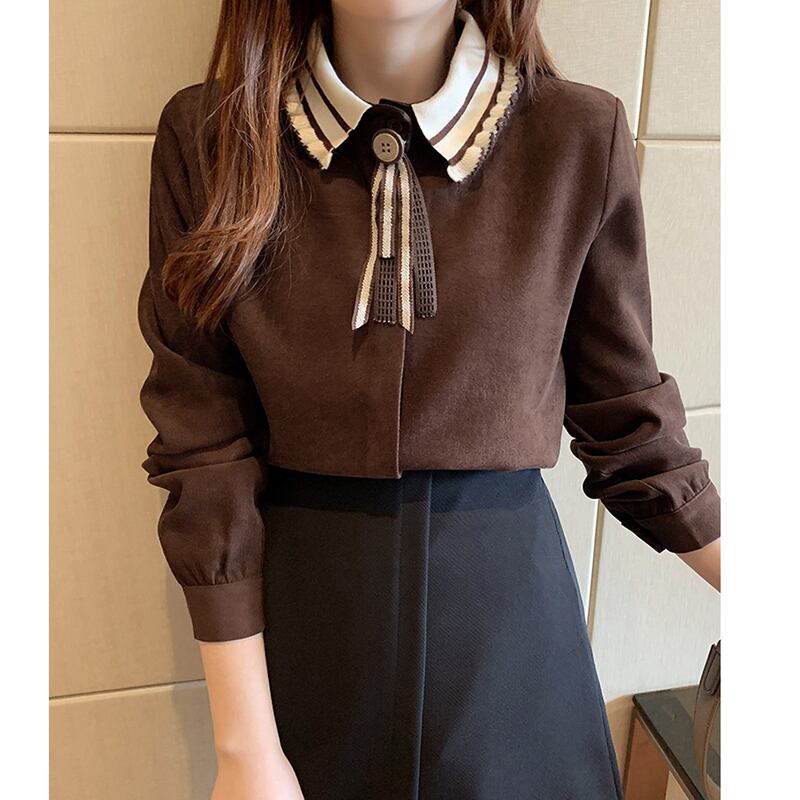 [MILA Series]★Shirt★ 2color Tops Ladies Corduroy Fashion Coffee Color Apricot