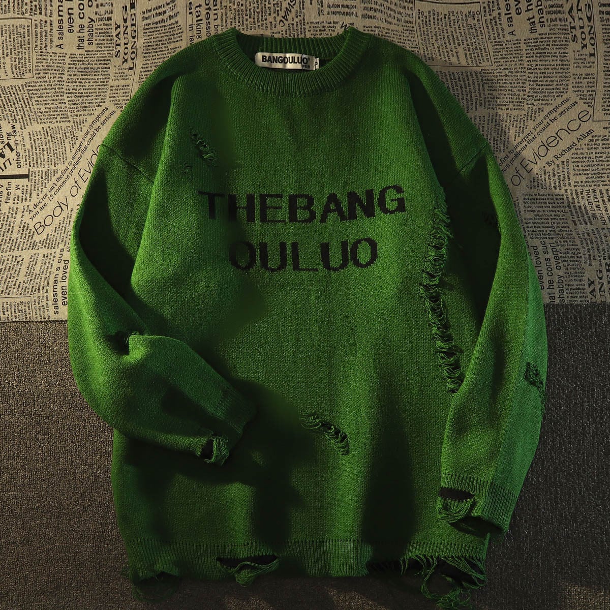 [Baraba series] ★Sweater★ 2color knit tops Unisex Men's Simple Slimming Black Green