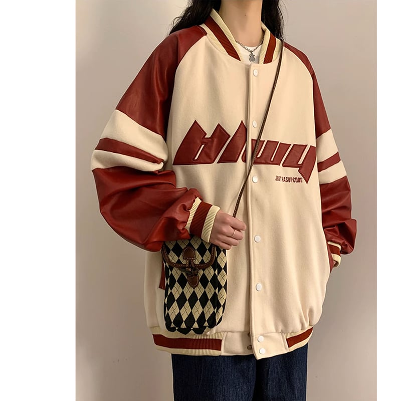 [CHAOMEICHEN Series] ★Stadium jacket★ Outerwear 3color Unisex Men's ML XL 2XL Sports style color scheme