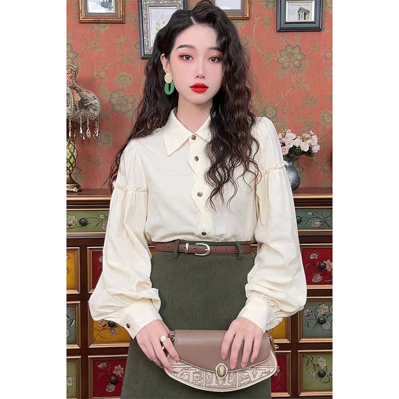 [Misslin Fashion Series]★Setup Order Single Item★ Shirt or Skirt Apricot Green Easy to match