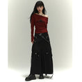 Load image into Gallery viewer, [LadyGhost Series]★Skirt★ Long skirt, slimming, casual, design, cool, black
