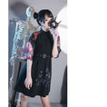 Load image into Gallery viewer, [Kokaisha series] ★China style dress★ Chiffon short length Unique black black SML
