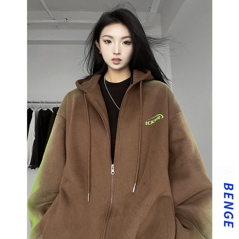 [BENGE Series]★Jacket★ 3color Outer Parka Unisex Men's Black Coffee Color Apricot