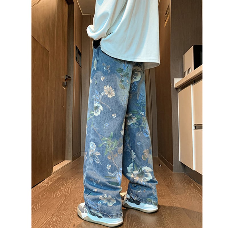 [CHAOMEICHEN Series] ★Casual Pants★ Denim Pants Bottoms Trousers Unisex Men's Blue Blue