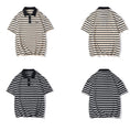 Load image into Gallery viewer, [BIGEMAN Series]★Polo shirt★ Tops 2color Unisex Men's Large size Striped pattern Horizontal stripes
