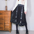 Load image into Gallery viewer, [Ancient monster house---Shanhai-kei series] ★China style skirt★ Velvet with belt Thick Black Black S M L XL
