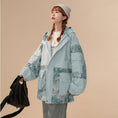 Load image into Gallery viewer, [Fujiiman Series]★Jacket★ Outerwear 2color Floral Pattern Switching Unisex Unique Large Size Beige Blue
