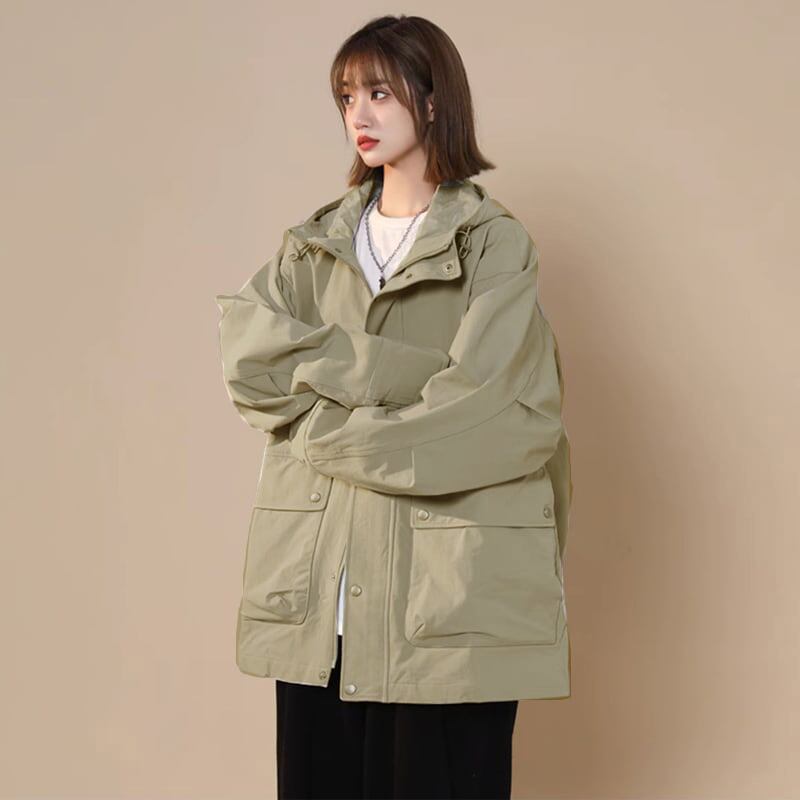 [Fujiiman Series]★Jacket★ 2color outerwear unisex men's blue gray green casual blue gray