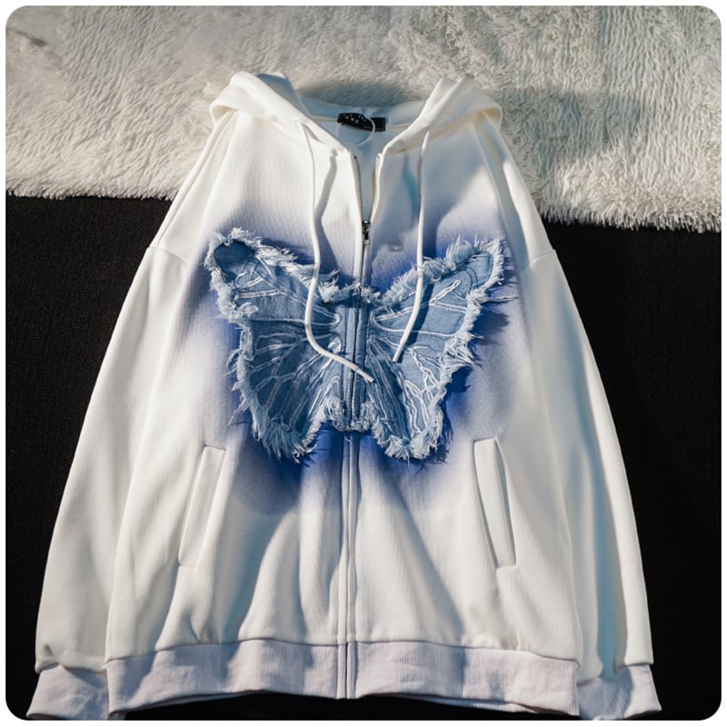 [APWSTUDIO Series] ★Outer★ 3color Parka Butterfly Unique Unisex Men's Cotton Black White Gray