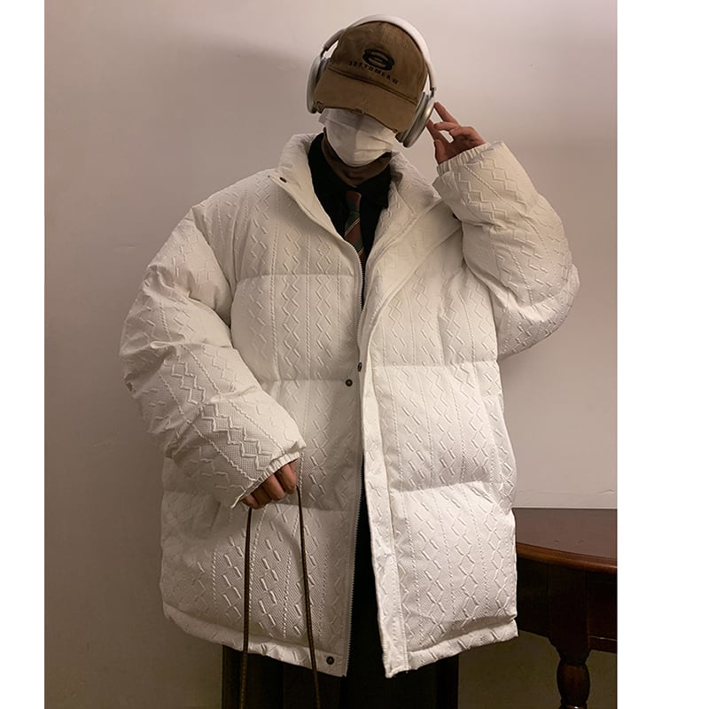 [PPDJ Series] ★Cotton Coat★ 2color Outerwear Winter Coat Unisex Men's Large Size Black White