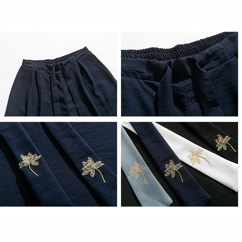 [Small Trouble Series]★China Style Pants★ 4color Bottoms Unisex Men's Large Size Gaucho Pants