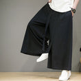 Load image into Gallery viewer, [JUNYI Series]★China Style Pants★ 3color Gaucho Pants Plain Unisex Men's Black White Large Size
