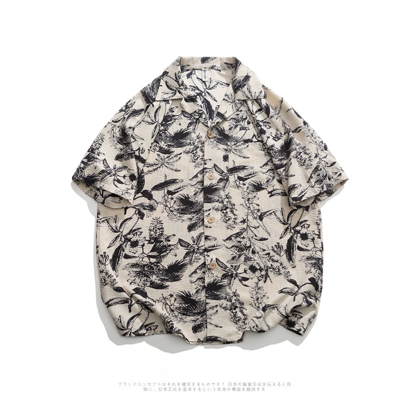 [UNBDEE Series]★China style shirt★ Tops Ink pattern Unisex Men's ML XL 2XL Short sleeve shirt Summer clothes