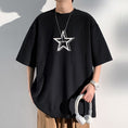 Load image into Gallery viewer, [BIGEMAN Series]★T-shirt★ Tops 3color Unisex Men's Large Size Simple Short Sleeve Star
