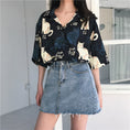 Load image into Gallery viewer, [PUTONG series]★China style shirt★ Tops 2color black white cat pattern loose cute SML XL
