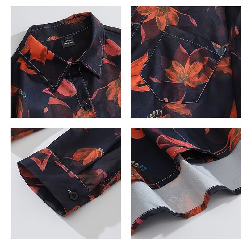 [Escape from Earth Series] ★Long Sleeve Shirt★ Tops Men's Couple Clothes Unisex Print ML XL 2XL Retro