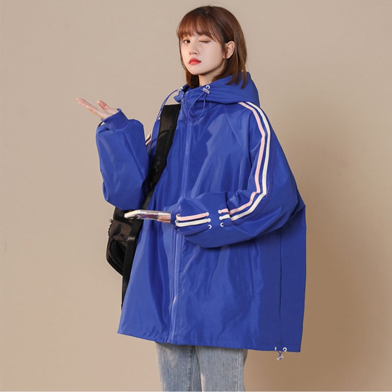 [GEBOXUAN series] ★Jacket★ 3color outerwear unisex men's vertical striped sports style casual