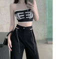 Load image into Gallery viewer, [Tachisho acid series]★Casual pants★Bottoms, slimming, high-looking design, easy to match, black, black
