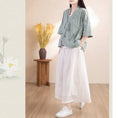 Load image into Gallery viewer, [Qing series] ★China style tops★ Shirt 3color cotton linen V neck literary style blue green beige
