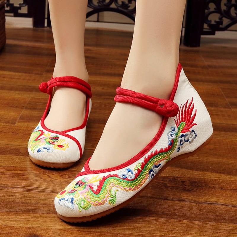 5colors Embroidered shoes Handmade shoes Chinese shoes Chinese style shoes Chinese style buttons Tang-style Hanfu shoes Ethnic style Retro canvas Rubber 34 35 36 37 38 39 40 41 Beige Black Red Green Blue