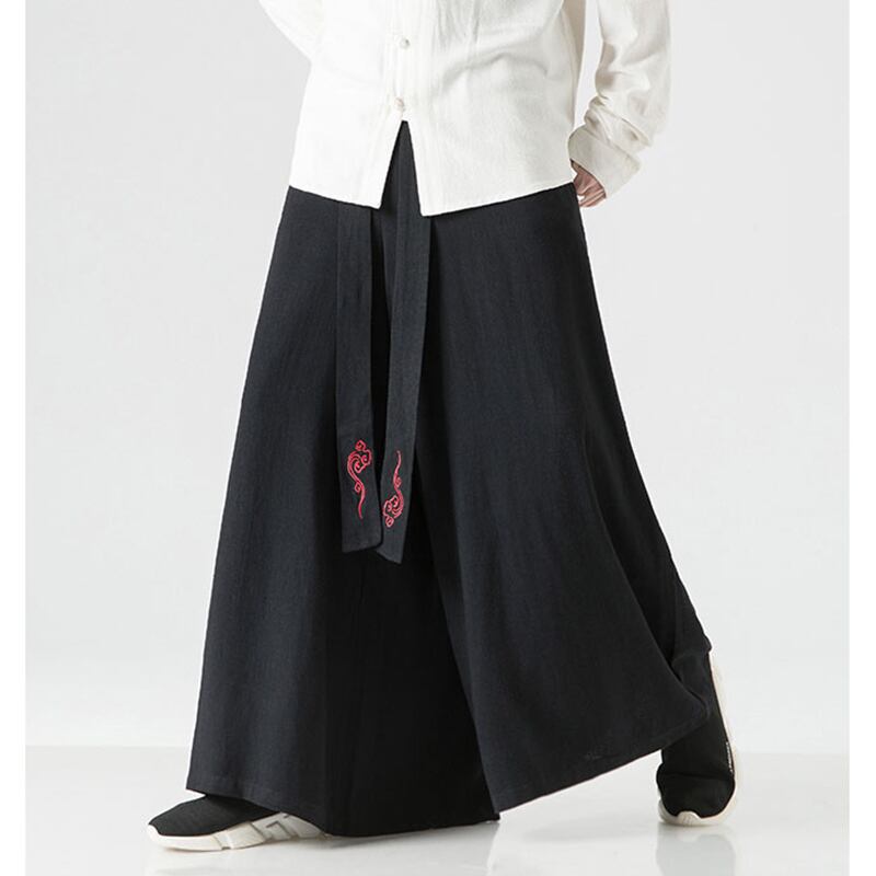 [JUNYI Series]★China style pants★ 2color bottoms casual pants unisex men's large size cotton linen loose