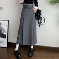 Load image into Gallery viewer, [Oya series] ★Skirt with belt★ 2color Good slimming effect Bottoms Plain Simple Gray Black
