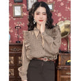 Load image into Gallery viewer, [Misslin Fashion Series]★Setup Single item order★ Shirt or skirt Improves temperament Plaid pattern Brown Dark coffee color
