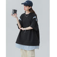 Gallery viewerに画像を読み込む, 【CHAOMEICHENシリーズ】★Tシャツ★ 2color トップス 男女兼用 メンズ 夏服 半袖Tシャツ フェイクレイヤード 黒 白
