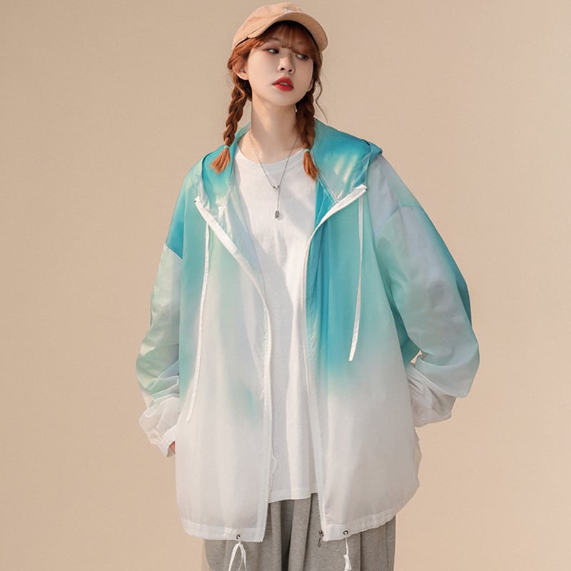 [GEBOXUAN Series] ★Thin Jacket★ 2color Outerwear Summer Clothes Sun Protection Unisex Men's Cute Gradient