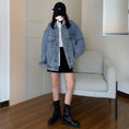 Load image into Gallery viewer, [Mikiko Series]★Denim Outer★ Jacket Coat Fashion Loose Easy to Match SML XL Blue Blue
