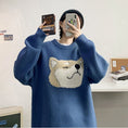 Load image into Gallery viewer, [Emeisa Series] ★Sweater★ 3color Knit Tops Unisex Men's Dog Animal Black Gray Blue
