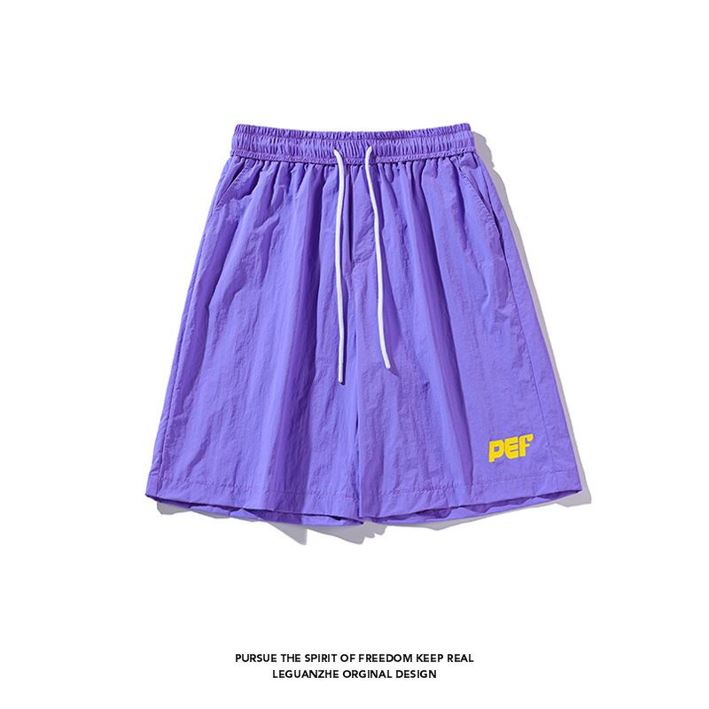 [BIGEMAN Series] ★Shorts★ 5color Bottoms Short Length Pants Unisex Men's Large Size Black Green Yellow Pink Purple