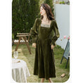 Load image into Gallery viewer, [Kasa Castle Series] ★One Piece★ Velvet Retro Green Green SML XL Party Wedding Date
