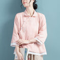 Load image into Gallery viewer, [Qing Series]★China style tops★ 5color Summer Embroidery Blue Green Gray White Purple Pink
