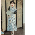 Load image into Gallery viewer, [Only you series] ★China style dress★ Improved cheongsam dress, off-the-shoulder ink pattern, slimming wear, date photo shoot
