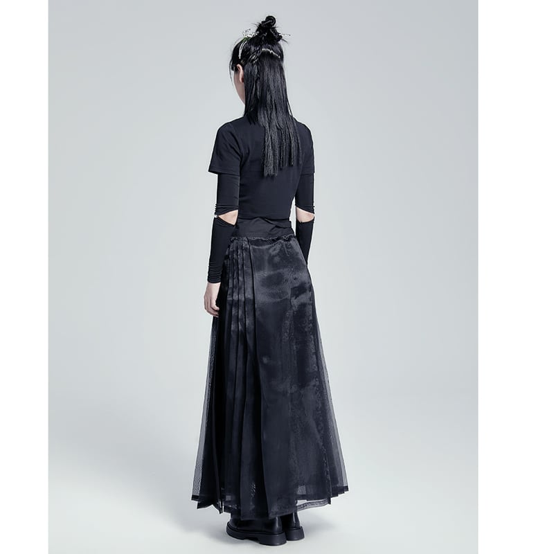 [Cloud-shaped hairpin series] ★China style skirt★ Mamian skirt Plain simple bottoms Black Black SML