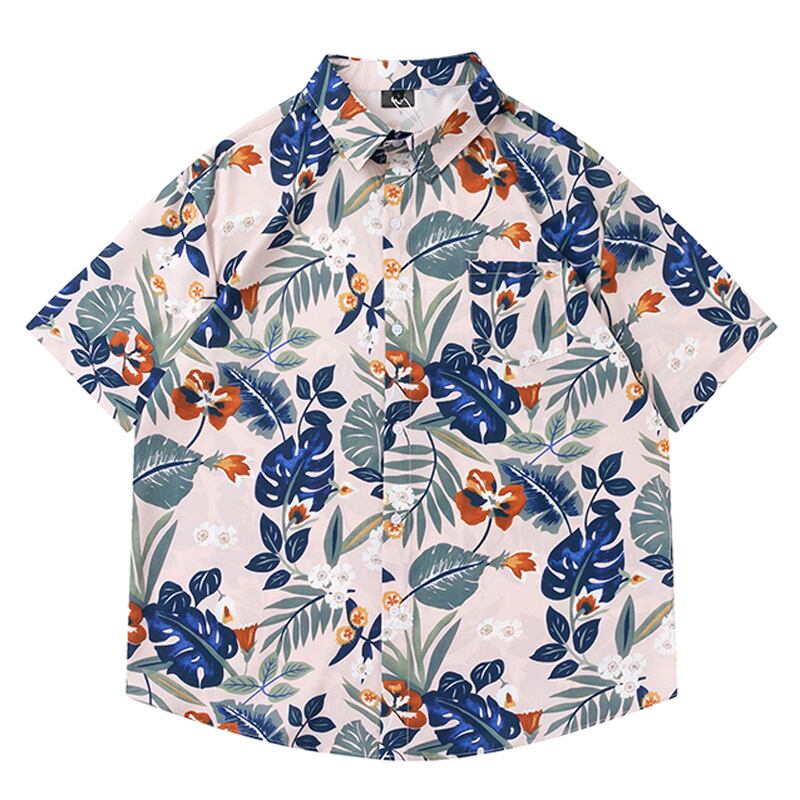 [TRAVEL ISSUANCE Series] ★Floral pattern shirt★ Printed, unisex, men's, unique, loose, easy to match