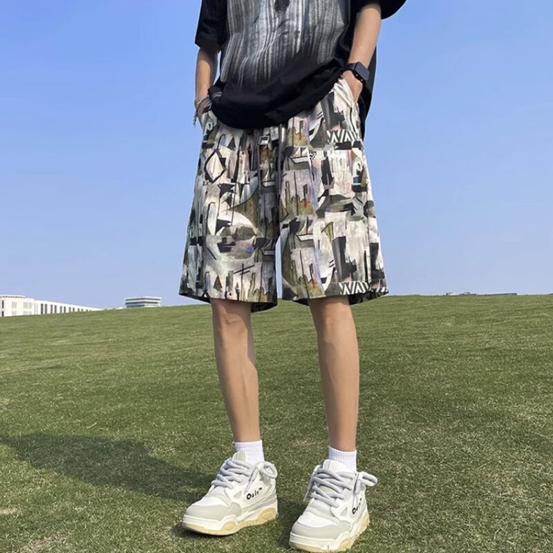 [CHAOMEICHEN Series] ★Shorts★ Graffiti Bottoms Short Length Pants Unisex Men's Large Size Slimming