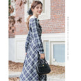 Load image into Gallery viewer, [Big Orange Series] ★One Piece★ Plaid Retro Ladies Commuting Date School Blue Blue Cute
