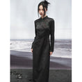 Load image into Gallery viewer, [Da Qinglong Shu Series]★Chinese style dress★ Improved Chinese dress, long sleeves, switching, long length, original, improves temperament, Chinese clothes, black
