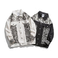 Load image into Gallery viewer, [LP Series]★China style jacket★ Stadium jacket snake pattern zebra pattern outerwear sukajan black white switching casual unisex
