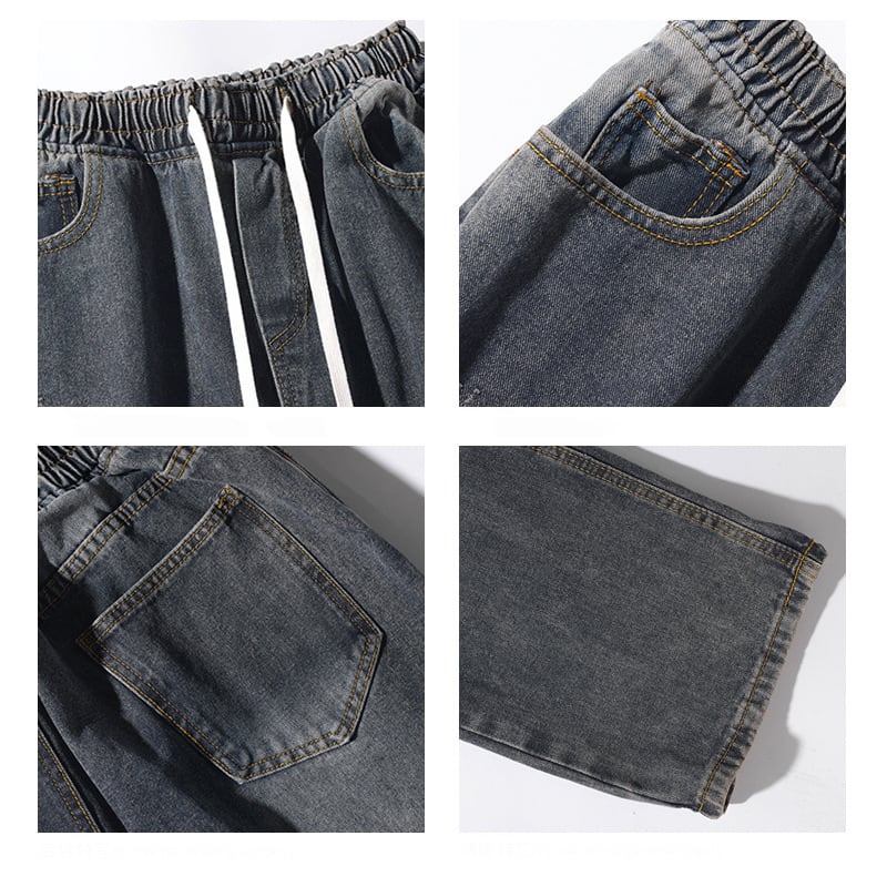 [BIGEMAN series]★Denim pants★ 2color bottoms pants men's large size gray blue black