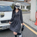 Load image into Gallery viewer, [XIAOCAI Series] ★One Piece★ Parka Dress, Slimming, Large Size, Fashion, Gray, Gray
