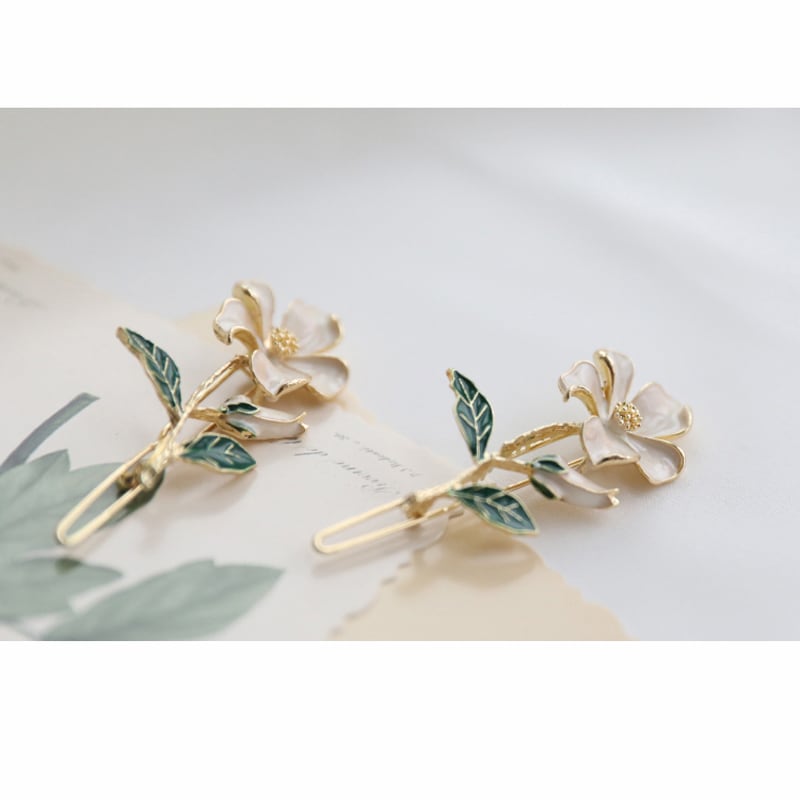 [SUZEE Series]★China Style Hair Ornament★ Hairpin Pair Gardenia Flower Ladies Accessories Literary Style Retro