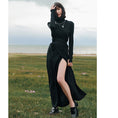 Load image into Gallery viewer, [Daiseiryusu Series] ★Skirt★ Long length slim bottoms wrap skirt sexy simple black black plain
