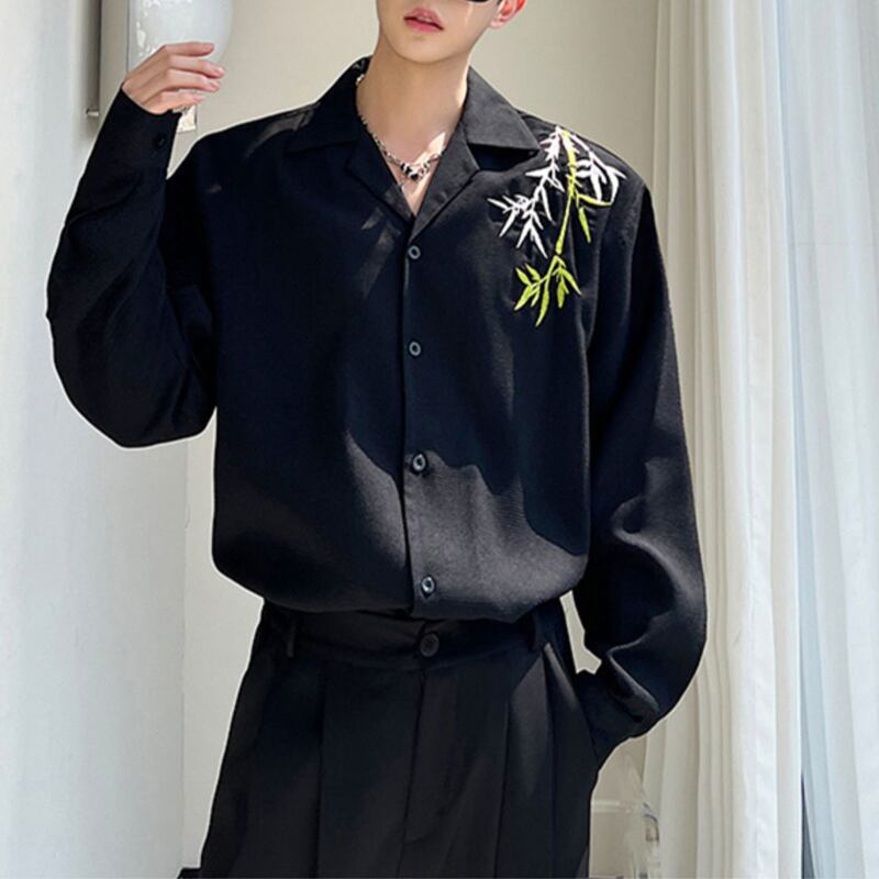 [ZHUIYI Series] ★China Style Shirt★ 2color Tops Unisex Men's Bamboo Long Sleeve Shirt Black White