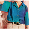 Load image into Gallery viewer, [Yangji Great Dream Series]★Shirt★ Tops Gradient Blue Blue V-neck Short Sleeve Shirt Loose
